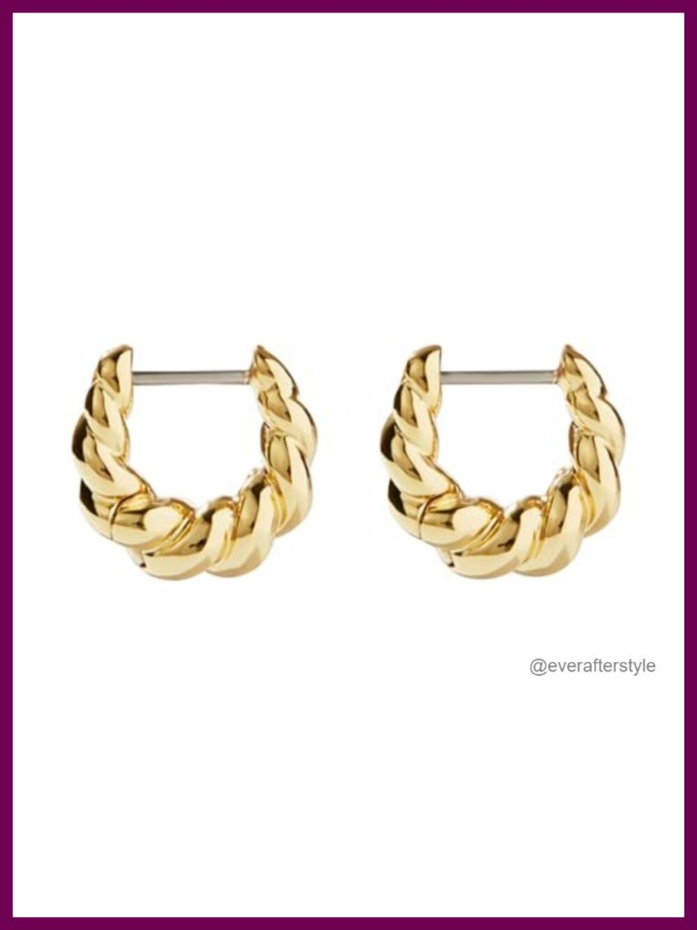 14K Gold Plated Twisted Huggie Hoop Earrings Hypoallergenic women, Mini Size,
